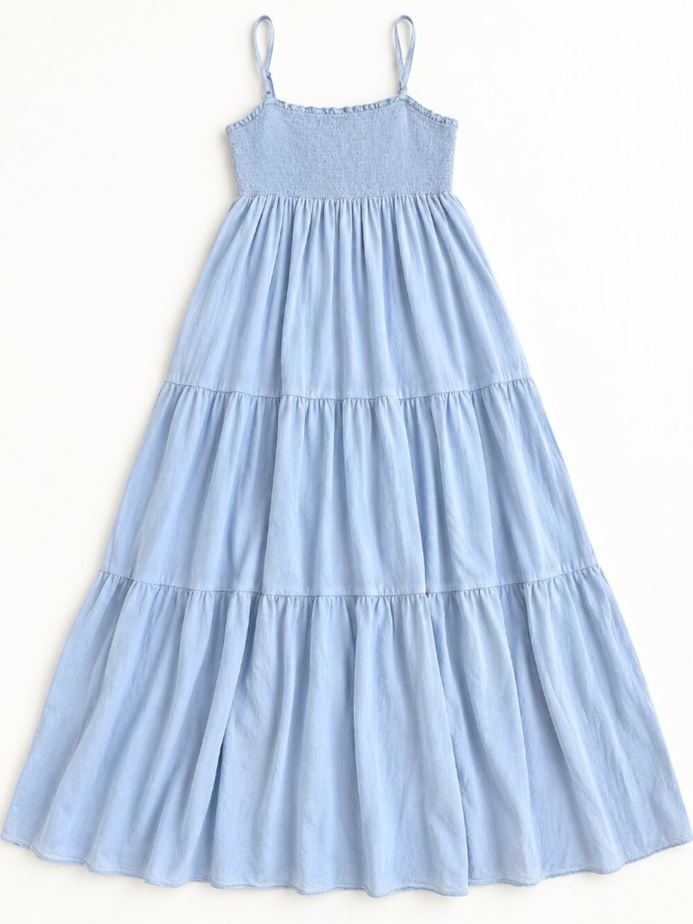Amazon Light Blue Tiered Maxi Dress Size Small | Smocked Sundress